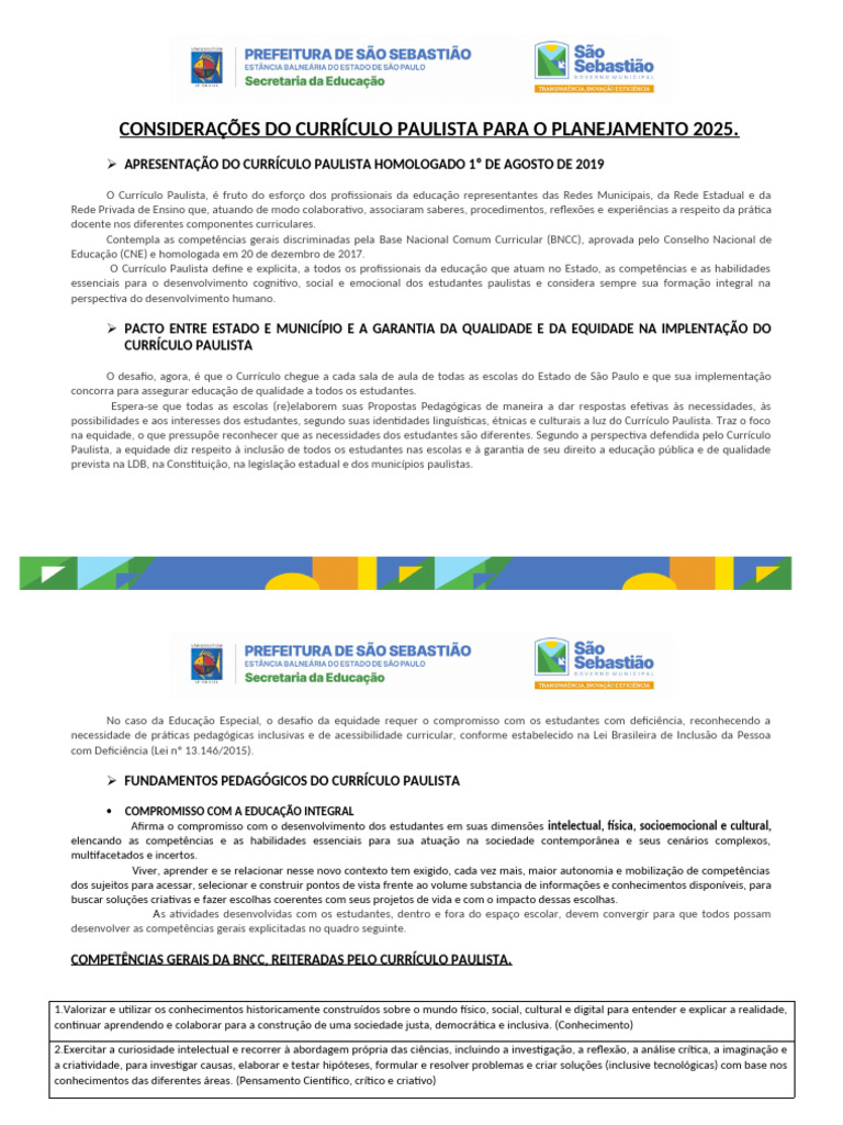 Plano de Ensino Crianças Bem Pequenas 2025 | PDF | Aprendizado | Pedagogia