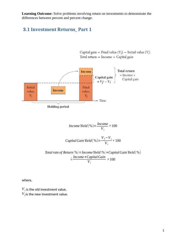 3.1 Return On Investment Part 1 Updated | PDF
