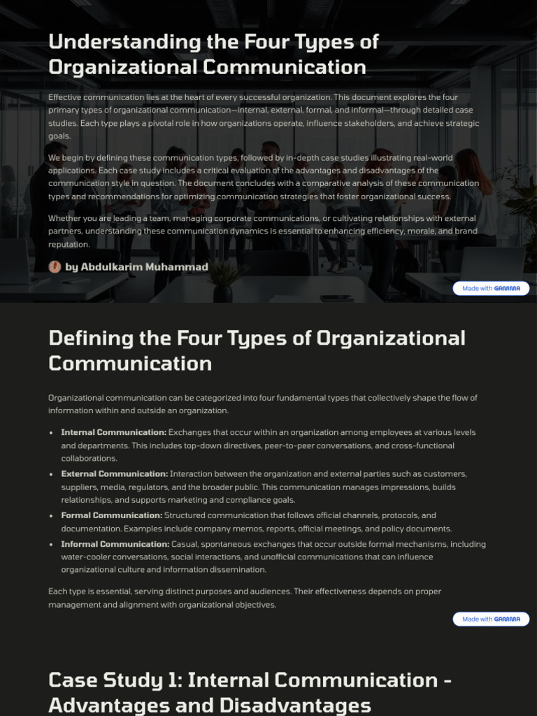 Understanding The Four Types of Organizational Communication | PDF ...