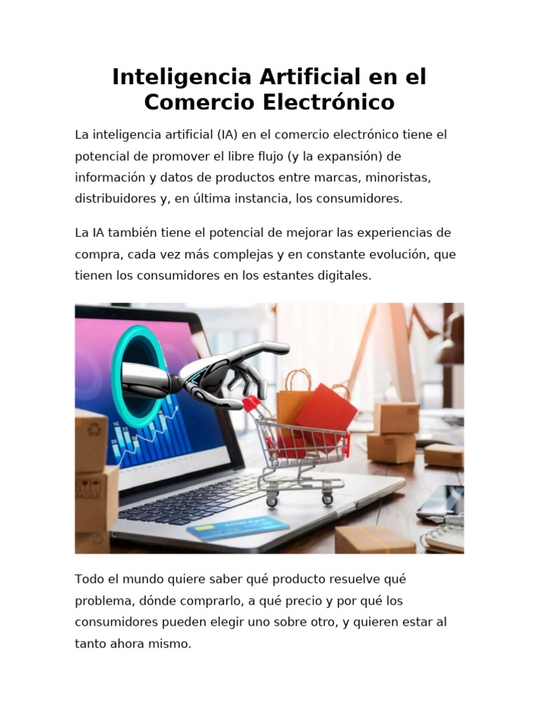 Inteligencia Artificial en El Comercio Electrónico | PDF | Inteligencia ...