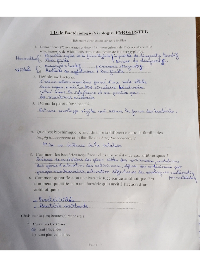 TD Bacterio Corrig | PDF