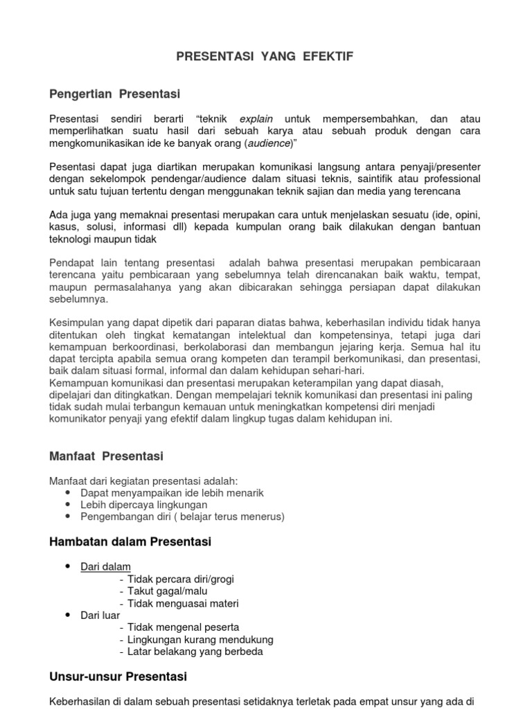 Materi Presentasi Efektif