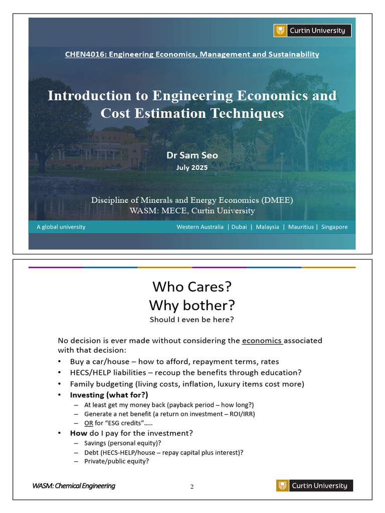 Introduction To Engineering Economics and Cost Estimation - 2p | PDF ...