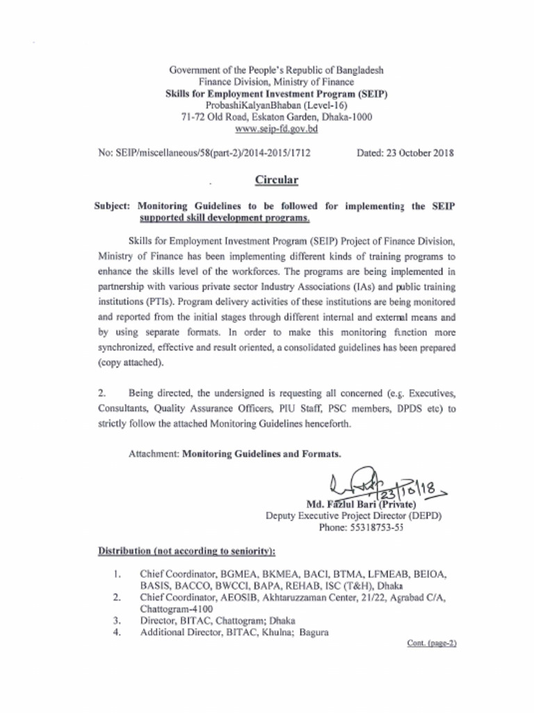 Guidelines For Monitoring The SEIP Supported Training Activities With ...