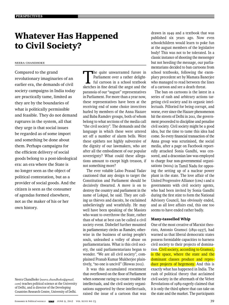 The State of Civil Society in India | PDF | Non Governmental ...
