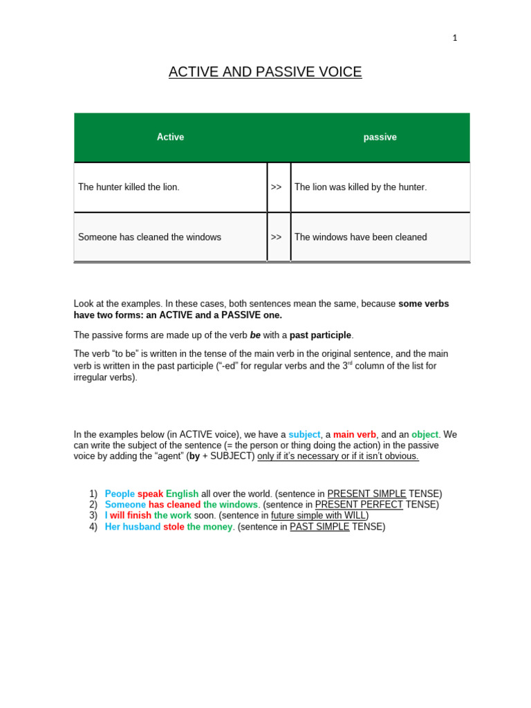 Revision Passive Voice, Reported Speech, So-Neither Do I, So-Such | PDF ...