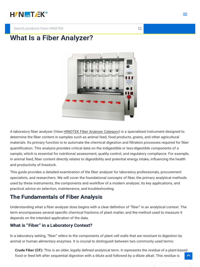 What Is A Fiber Analyzer - Global Laboratory Equi - 1767952558557 | PDF ...