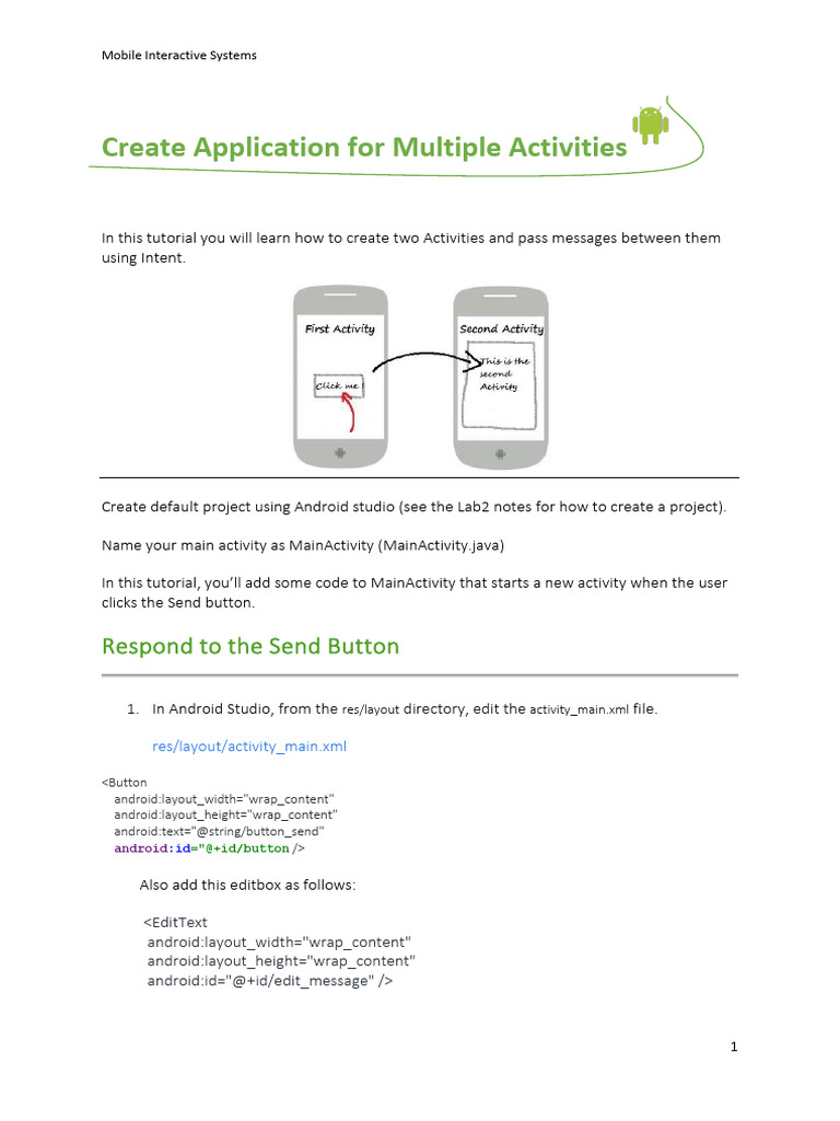 Lab 2b - Multiple Activities | PDF