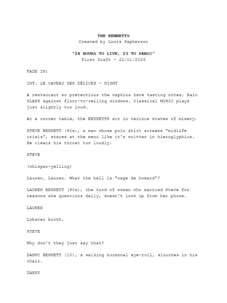 The Bennetts - Episode 102 (First Draft - 22.01.2026) | PDF