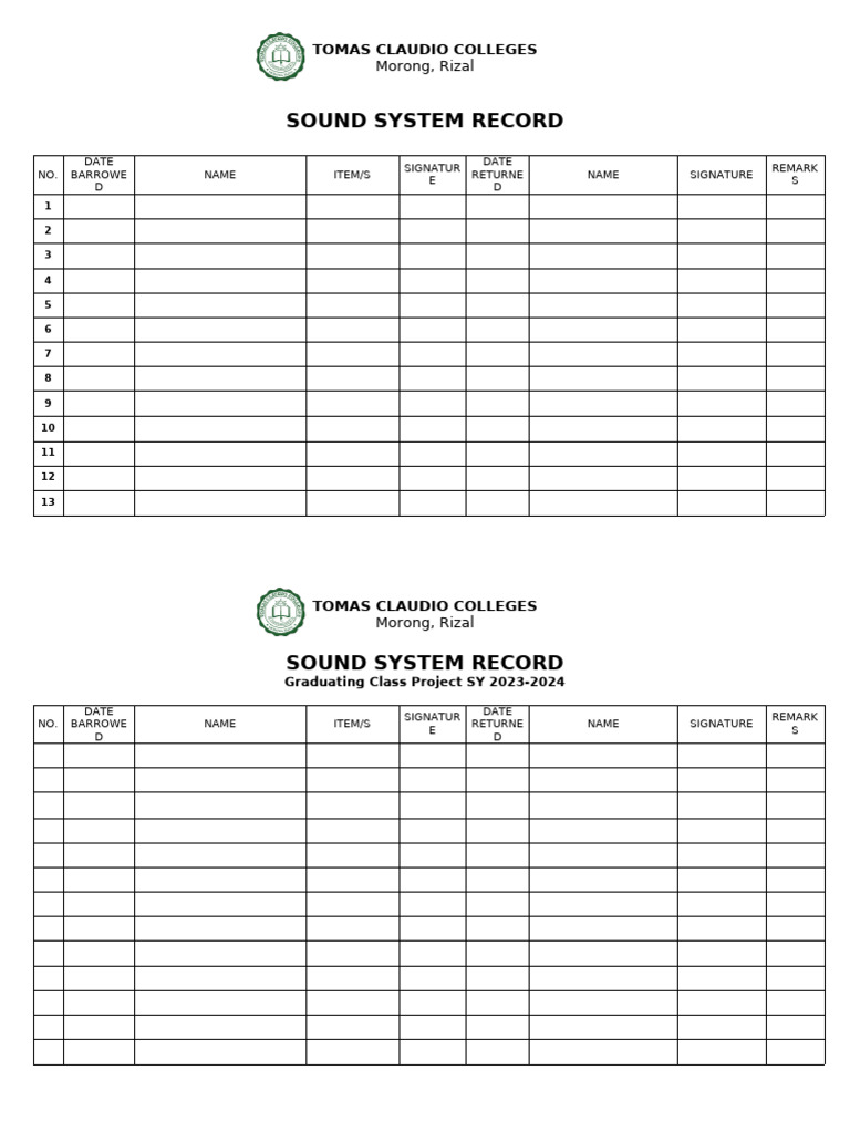 Sound System Record | PDF