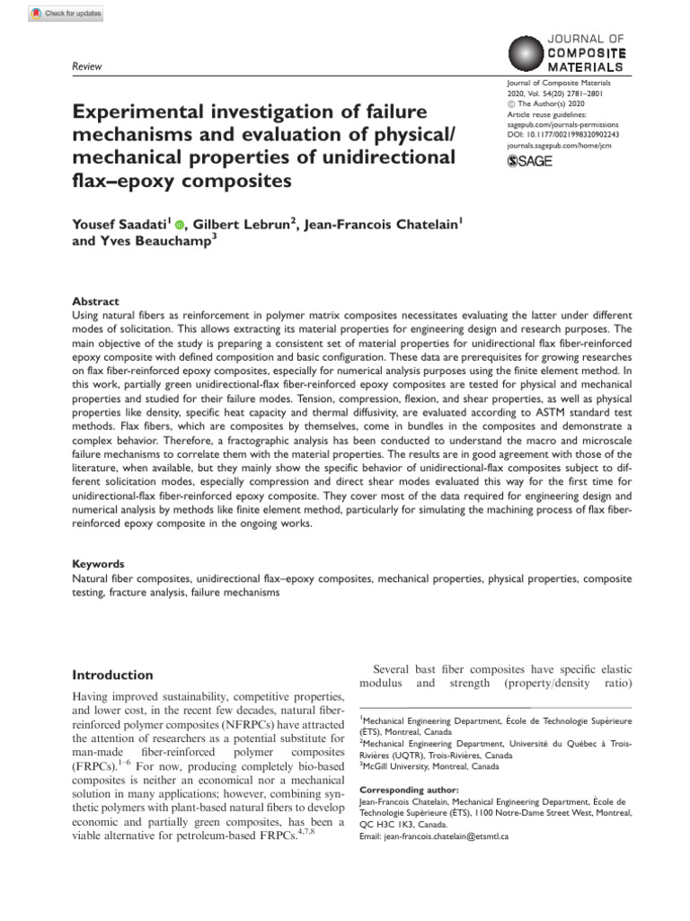 Saadati Et Al 2020 Experimental Investigation of Failure Mechanisms and ...