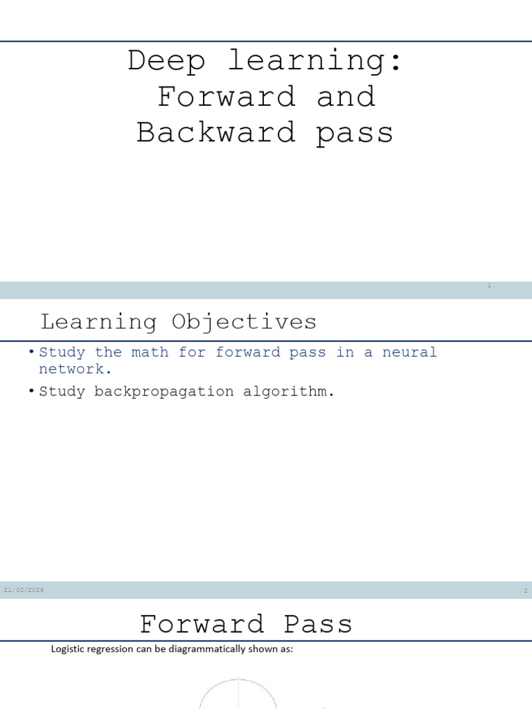 Week2 - Deep Learning - Forward and Backward Pass | PDF | Computational ...