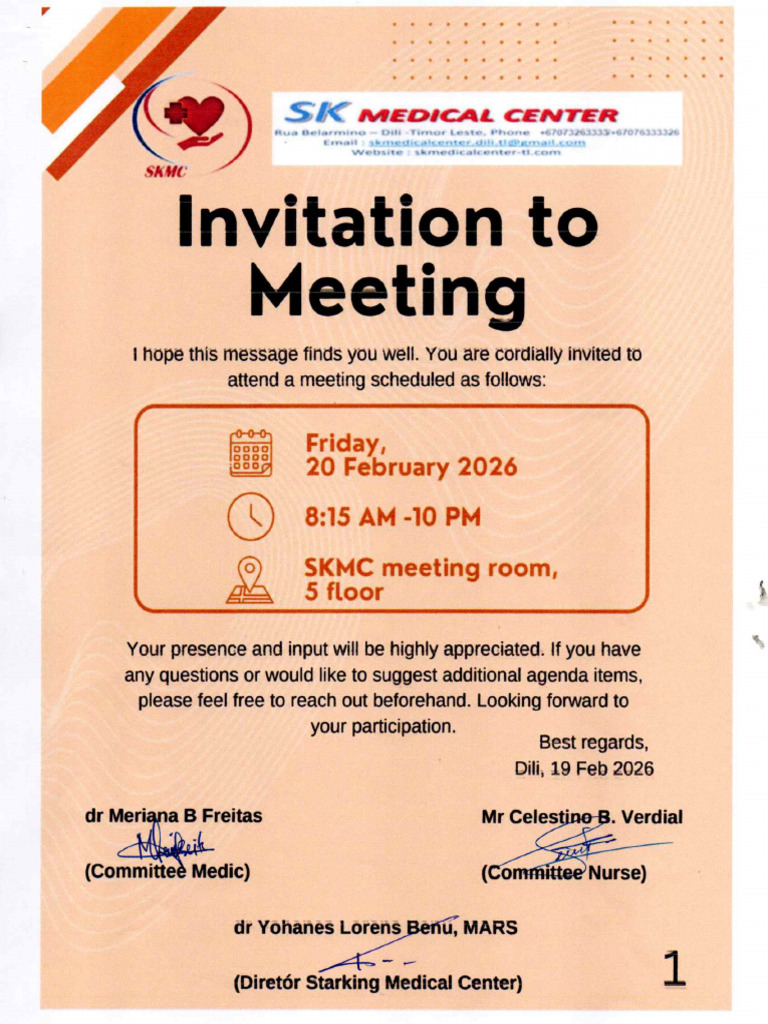 Invitation For Komite Meeting | PDF