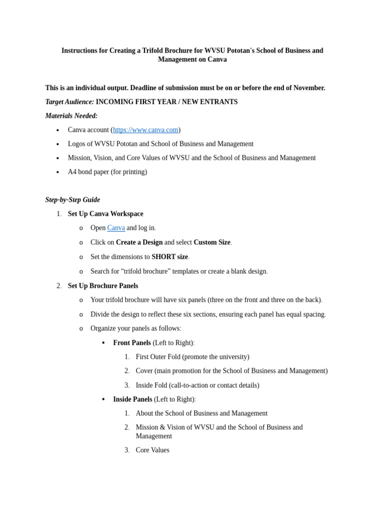 COMP 211 Brochure Output Using CANVA | PDF | Page Layout