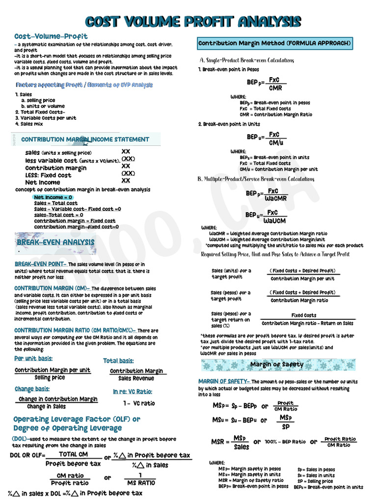 CVP Analysis | PDF
