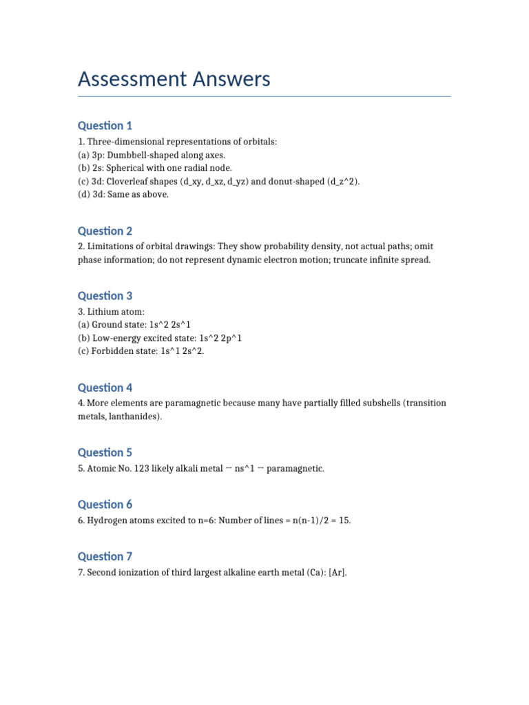 Assessment Answers 1 | PDF