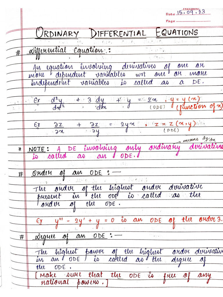 ODE NOTES (Sagarsurya) | PDF