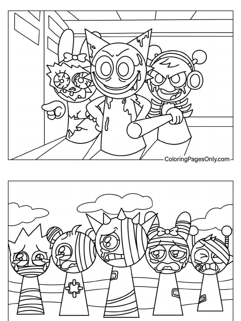Sprunki Incredibox Coloring Pages PDF | PDF