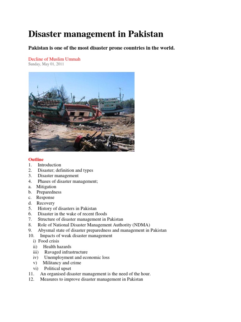 Disaster Management Challenges in Pakistan | PDF | Emergency Management ...