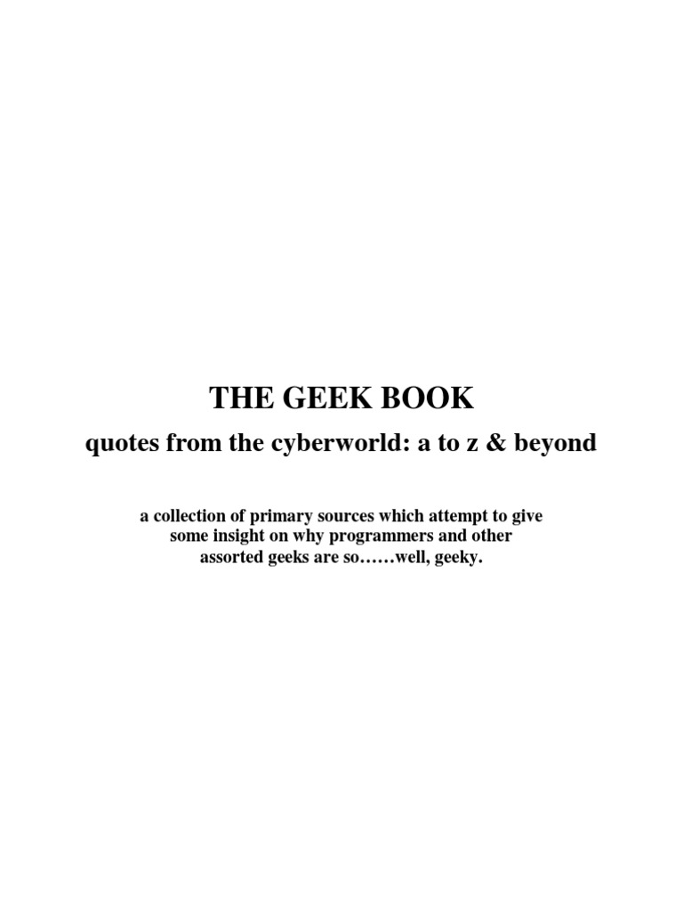 The GEEK BOOK - Quotes From The Cyber World | PDF | Games \u0026 Activities |  Young Adult, image size:768x1024