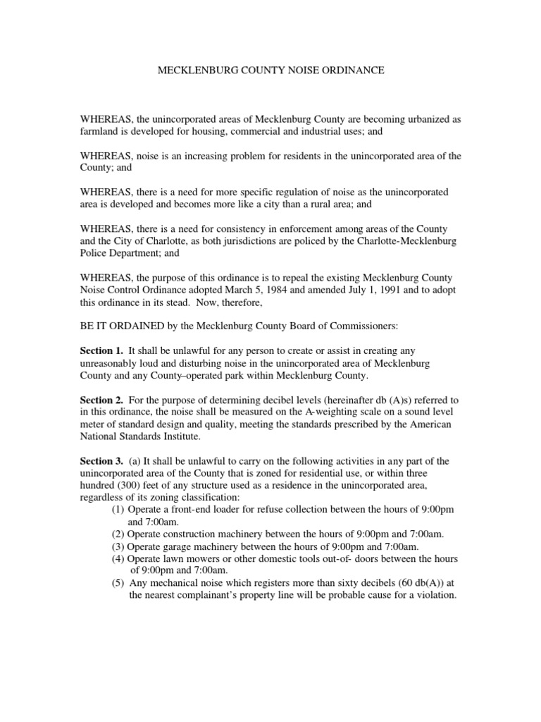 County Noise Ordinance Noise Justice