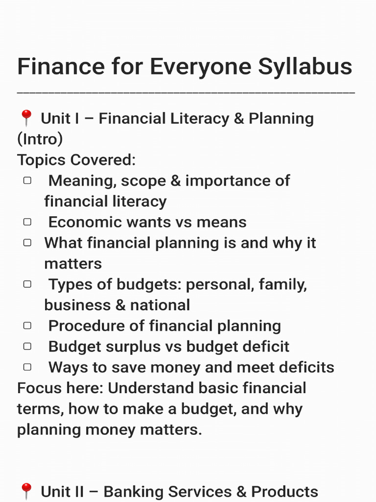 Finance For Everyone | PDF