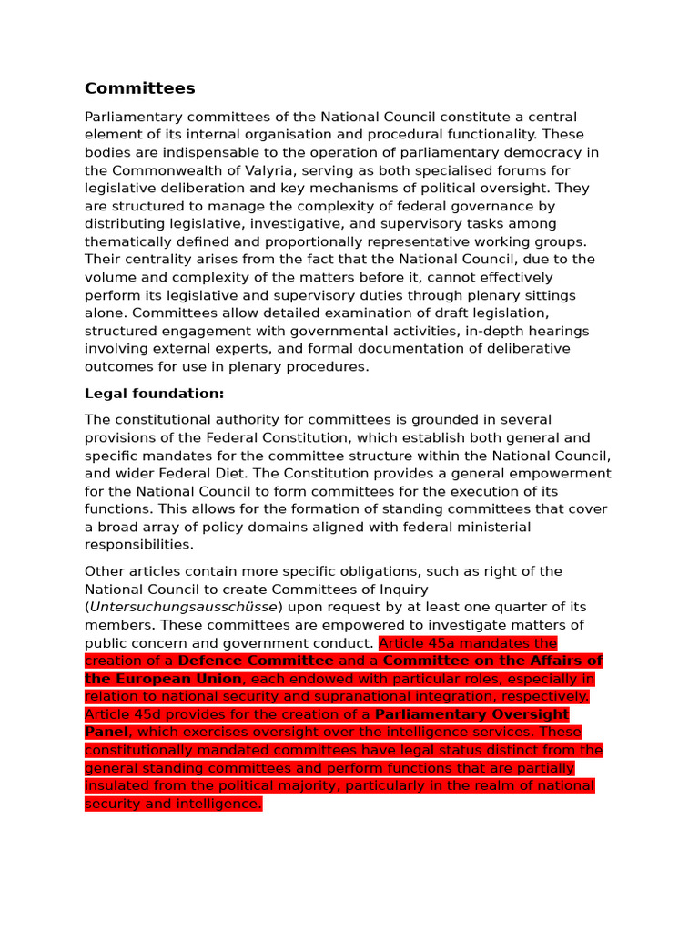 Committees | PDF | Committee | Bill (Law)