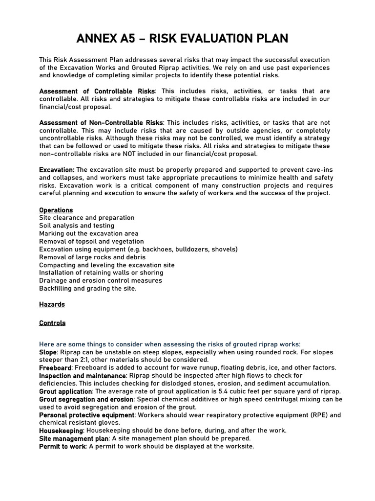 Annex A5 - Risk Evaluation A 25. | PDF | Personal Protective Equipment ...