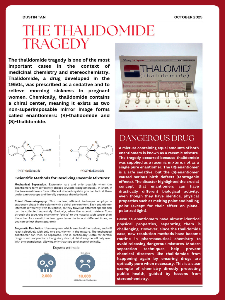 The Thalidomide Tragedy | PDF | Chirality (Chemistry) | Chemistry