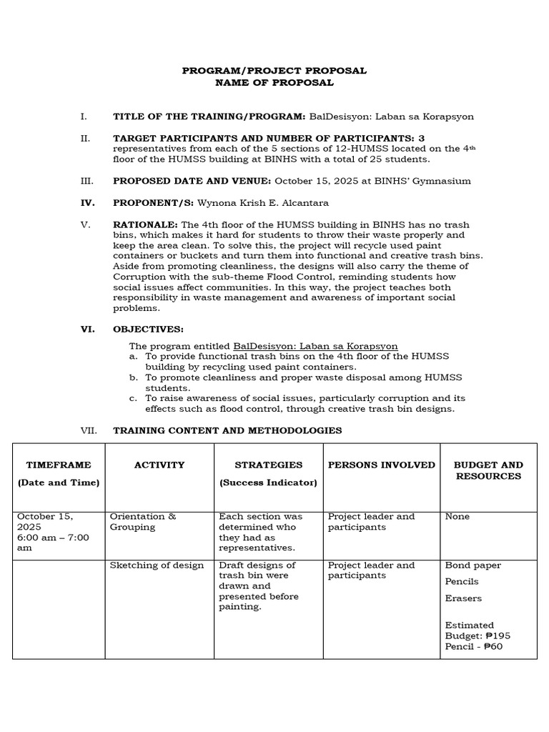 Project Proposal Template | PDF