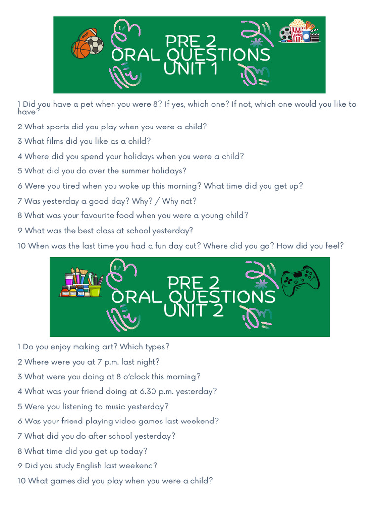 Pre 2 Oral Questions 2025 | PDF
