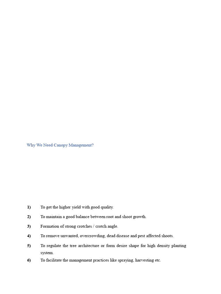 Canopy Management in Fruit Crops | PDF