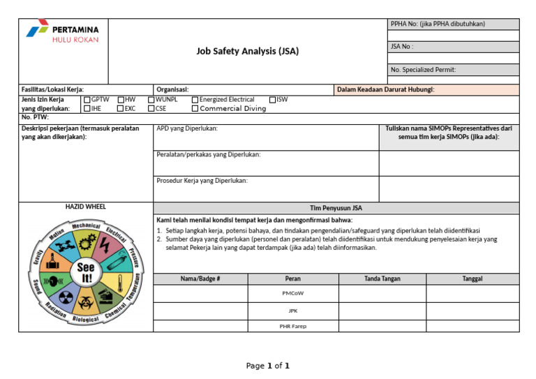 Revisi JSA Template | PDF