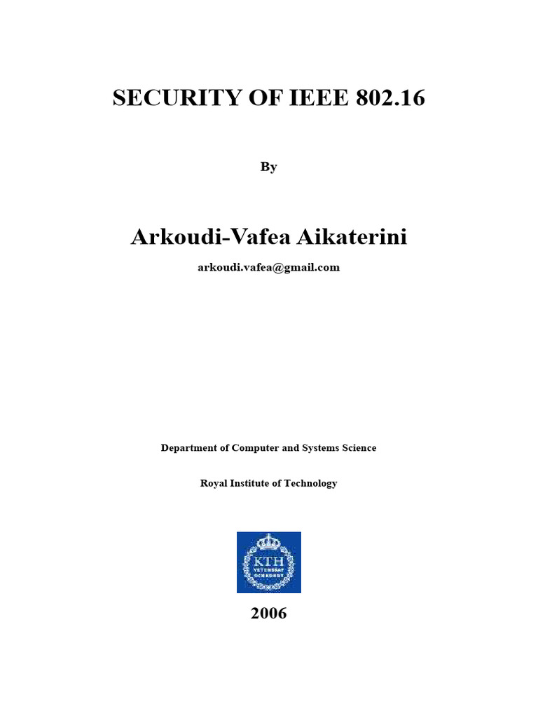 Security of Ieee 802 16 | PDF | Duplex (Telecommunications) | Wi Max