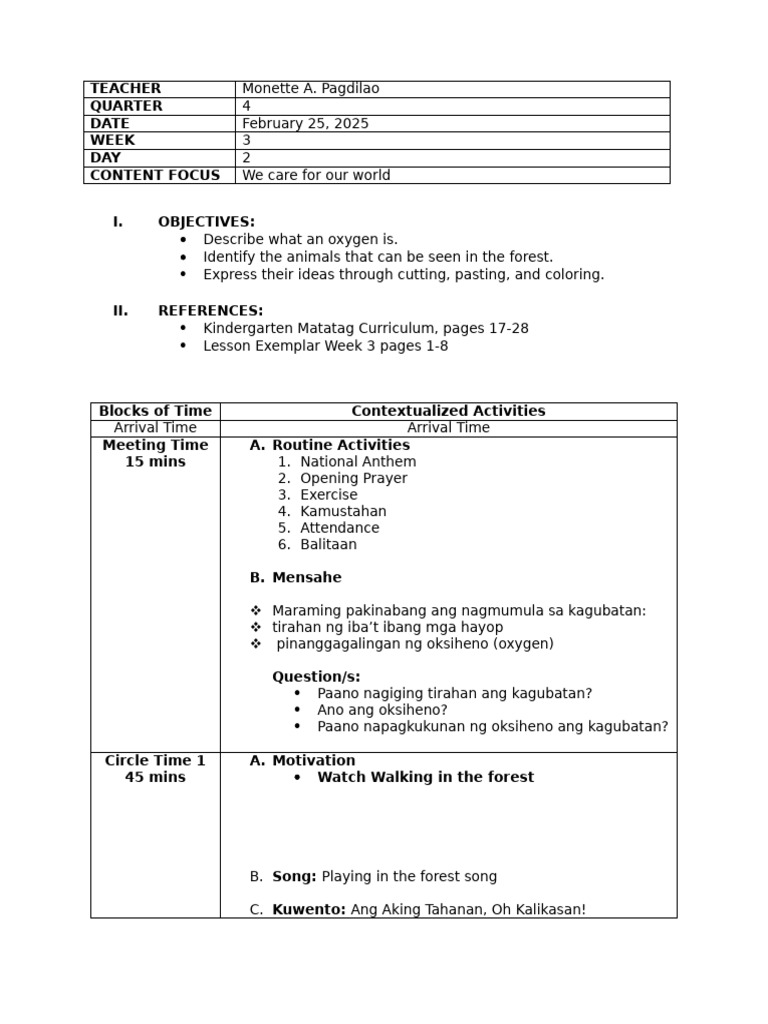 Day 2 - Activity Plan | PDF