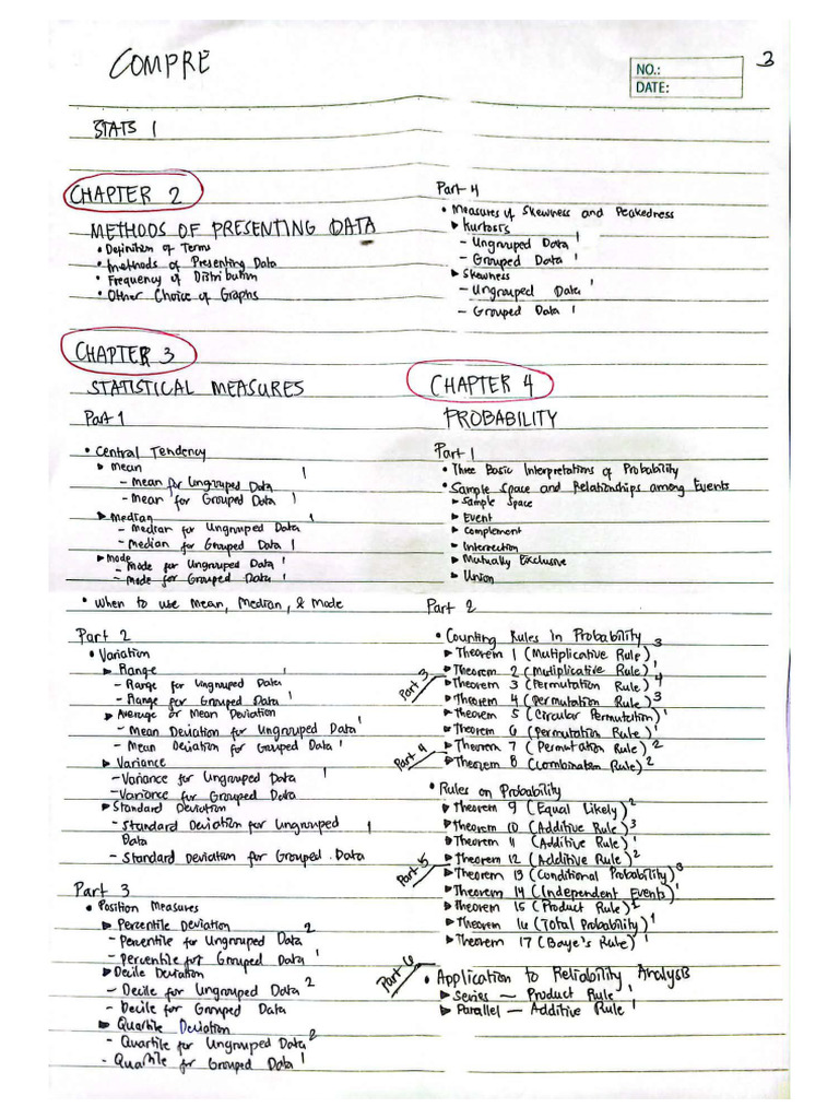 Stats 1 Outline (Merged) | PDF