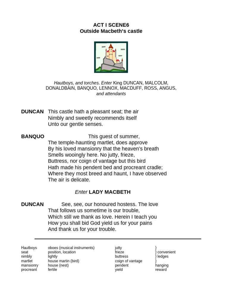 Macbeth Key Scenes Act 1 3 | PDF | Macbeth | Shakespearean Characters