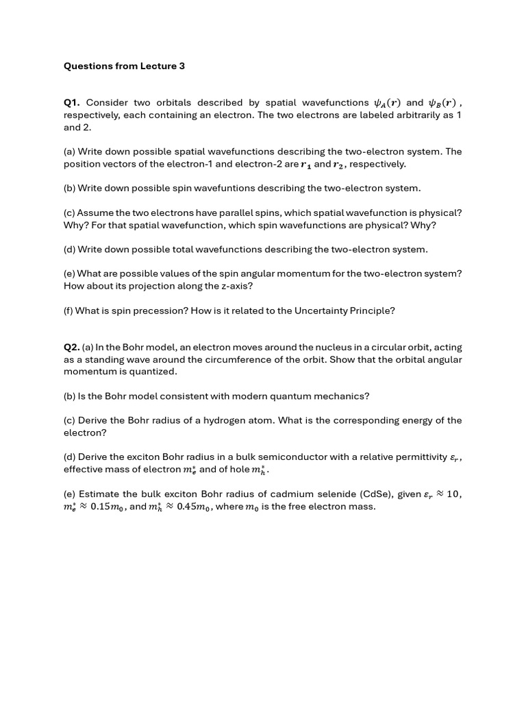 Lecture+3 Tutorial+Qns | PDF