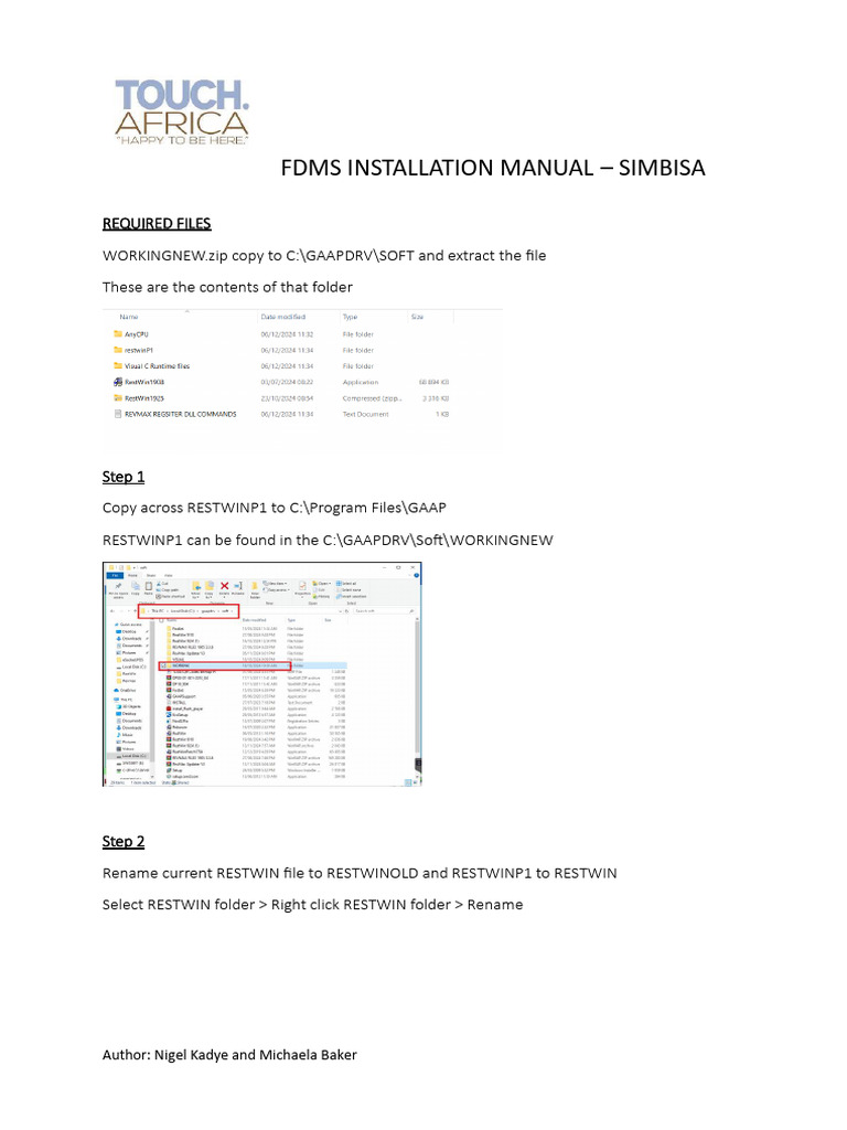 Fdms Installation Manual - Simbisa | PDF | Computer File | Software