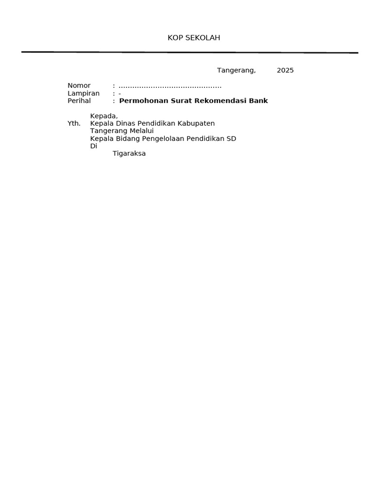 Contoh Surat Rekom MBR | PDF
