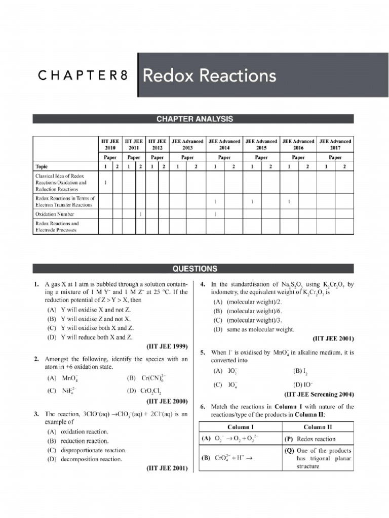 Redox Reactions | PDF