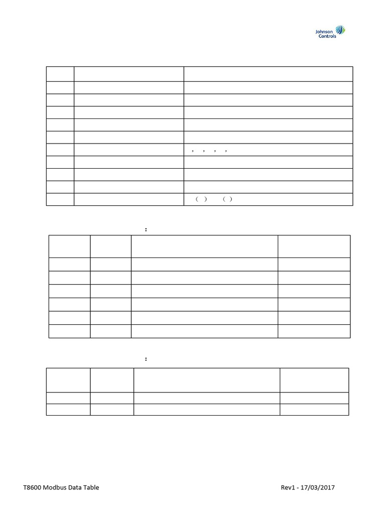 T8600 Modbus Data Table V1 en | PDF | Electrical Engineering | Computer ...