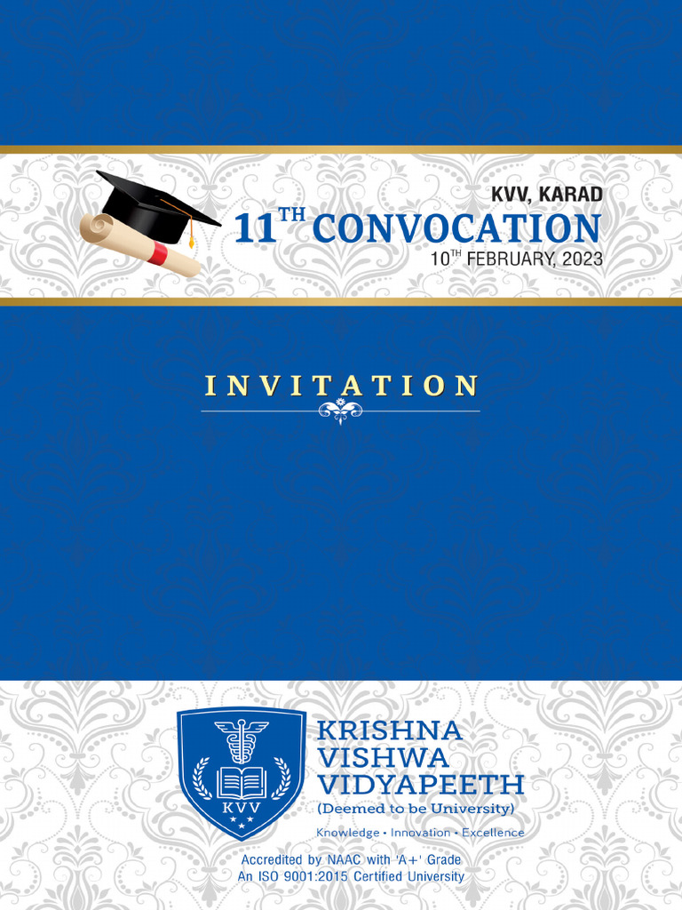 Final Invitation 11th Convocation KVV | PDF