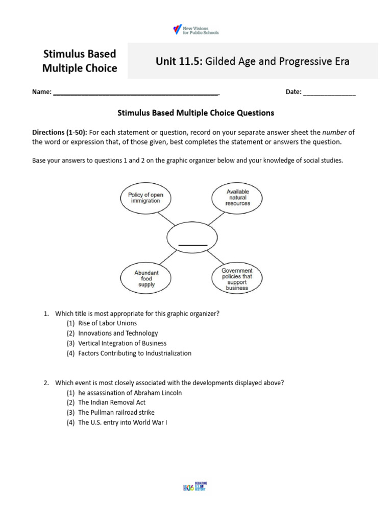 11.05.R+.1s - Stimulus Based Multiple Choice - Unit 5 (Student) | PDF ...