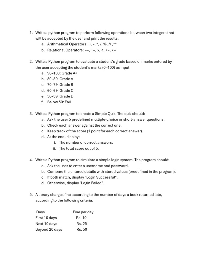 Python Assignments Grade 10 | PDF | Number Theory | Computer Programming