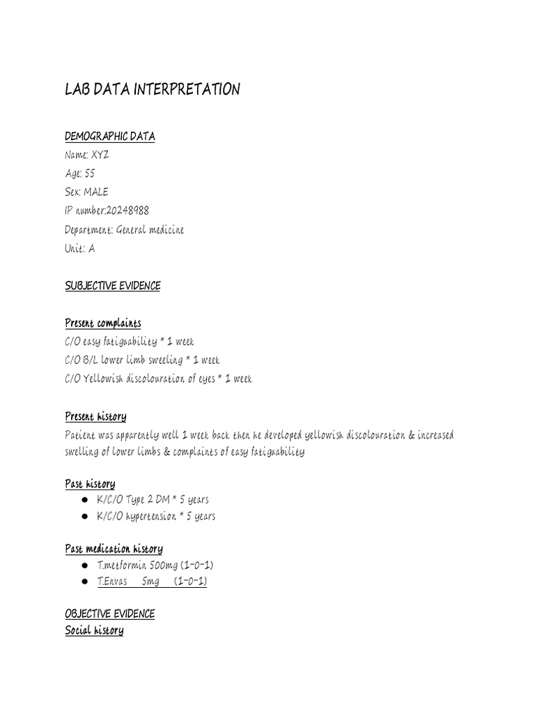 Lab Data Interpretation | PDF | Hypertension | Liver