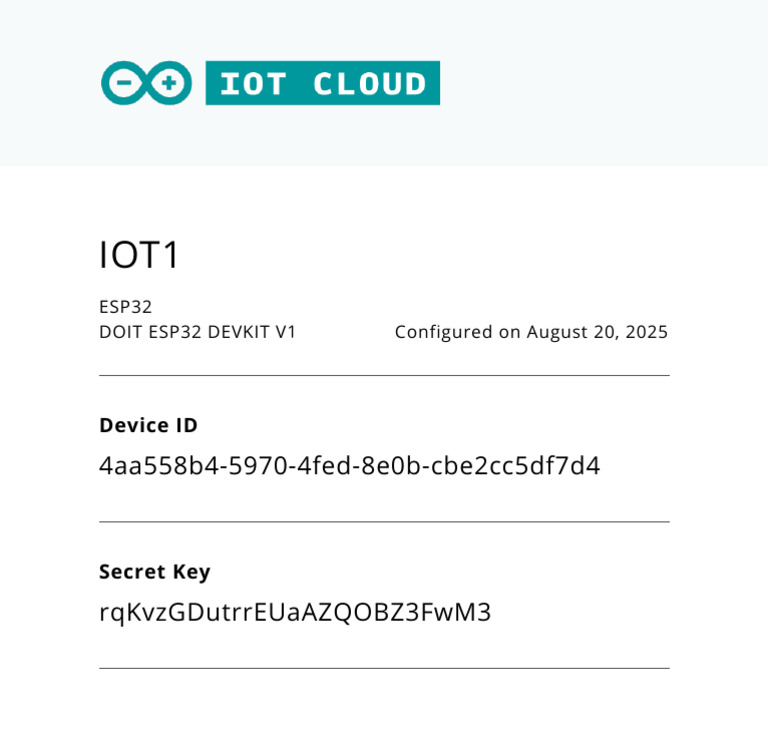 Arduino Device Secret Key | PDF