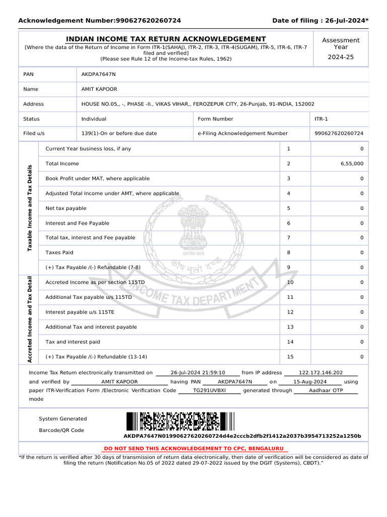 Income Tax Returns | PDF | Tax Deduction | Taxes