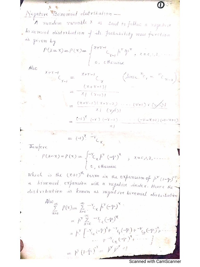 Negative Binomial Distribution | PDF