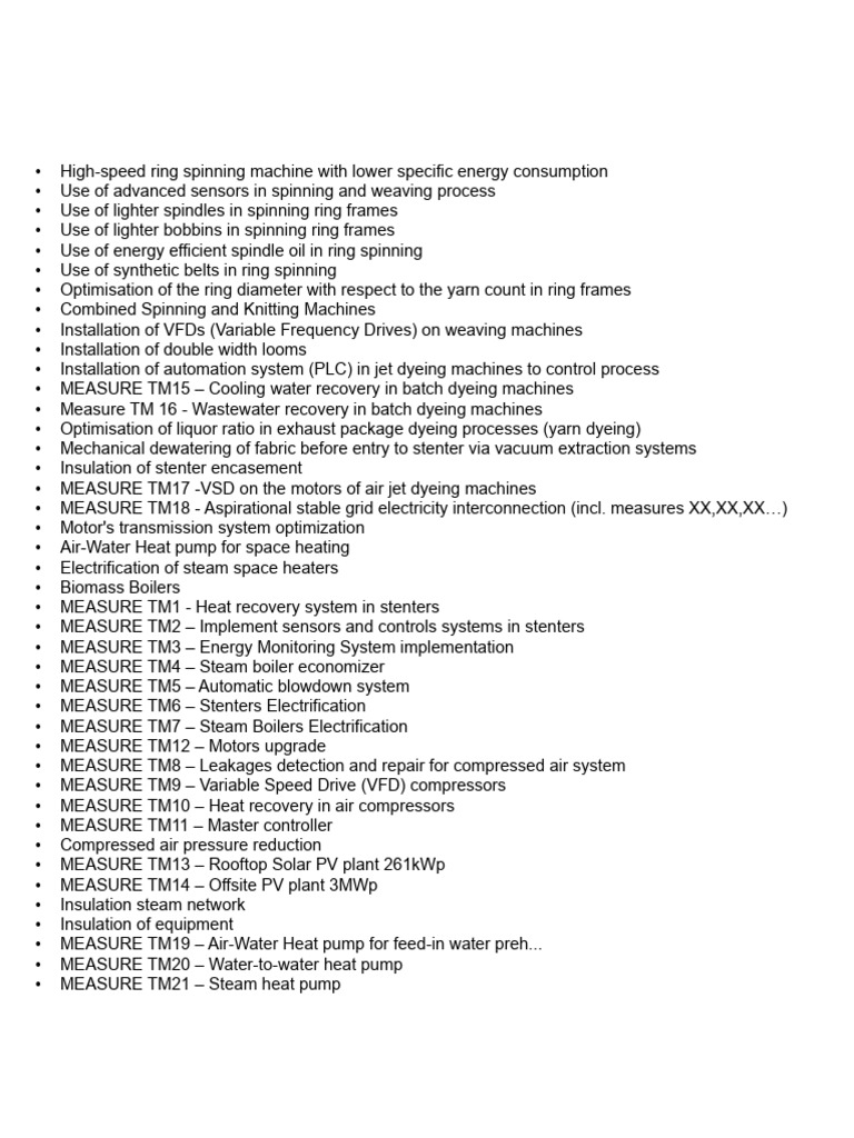 Measure List | PDF